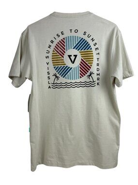 Vissla Sunrise to Sunset beige double-sided t-shirt men’s size M NWT